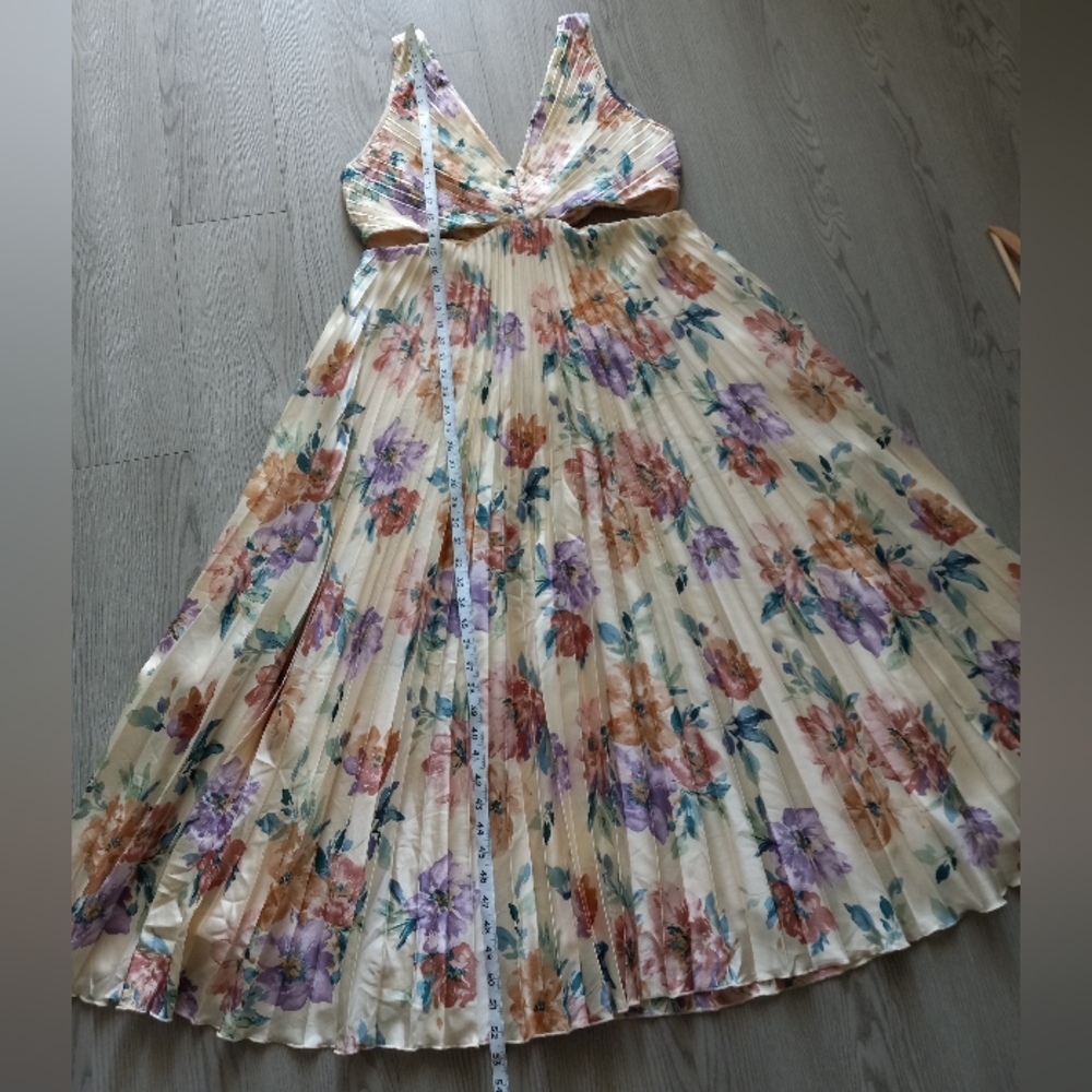 Abercrombie & Fitch Giselle Satin Pleated Floral Maxi Dress XL - Picture 14 of 16